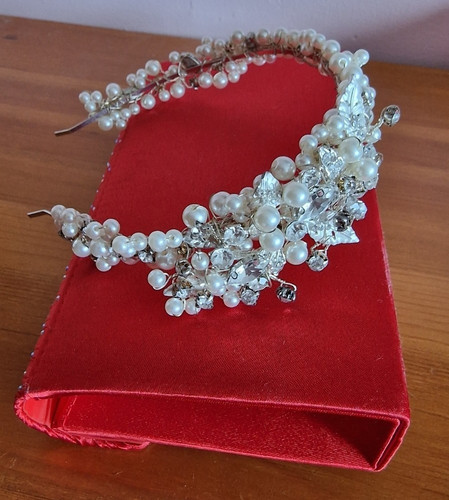 Pearl crystal bridal - bridal, tiara