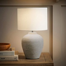 Reid Grey Ribbed Ceramic Table