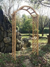 Trellis Arch Wooden Garden Outdoor Wood Plants Roses Climbers Entryway Pergola