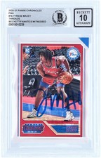 Tyrese Maxey 76ers Autographed 2020-21 Panini Chronicles #76 BAS 10 Rookie Card