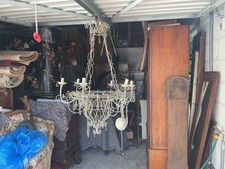 Large French Vintage Style Cream 6 Arm Long Drop Chandelier  85cm Wide