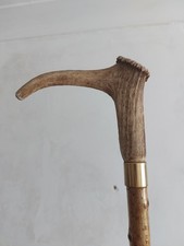 Vintage Deer Antler Walking Stick 48 Inches Tall. Made From a Real Stick 864
