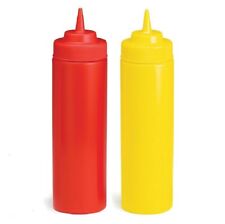 2 x SQUEEZE SAUCE BOTTLES RED YELLOW condiment dispenser ketchup mustard kitchen