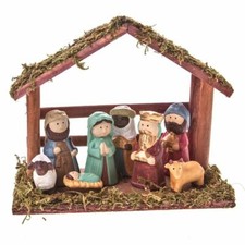 Gisela Graham Ceramic Nativity Set - Christmas Nativity Set 