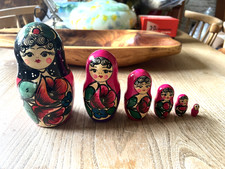Vintage 1980s  Russian Doll Set  -Nesting Dolls - 6 Babushka Dolls-Matryoshka