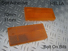 2 HELLA Amber Side Reflectors 70mmx31mm ACE Caravan Jubilee/Supreme/Award Orange