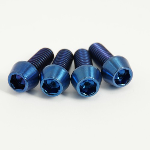 Blue titanium caliper bolts - titanium,
