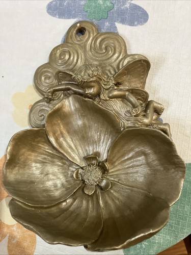Plaster cast cherub sconce - plaster,
