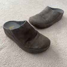 Fitflop Gogh Moc Platform Clogs Women's 7 Tan Suede Mules Slip On Comfy