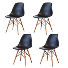 PN Home Ghost Dining Chair Dining Chair Set of 4 Black