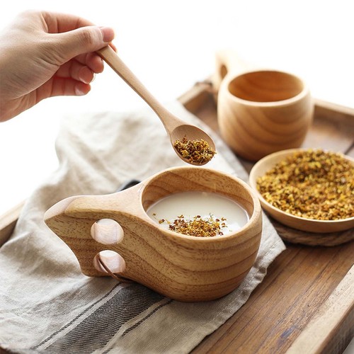 Wooden handcraft cup milk - cup,