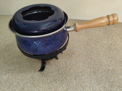 Vintage fondue set enamel - vintage,