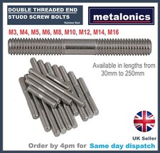 Double threaded end bolt Screw