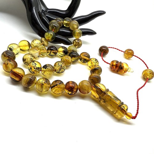 Amber tesbih round - tesbih, natural