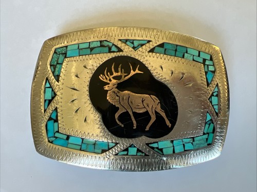 Elk belt buckle - j.h.,