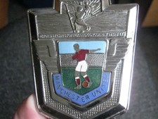 Vintage Manchester United FC St Christopher Chrome & Enamel Footballer Car Badge