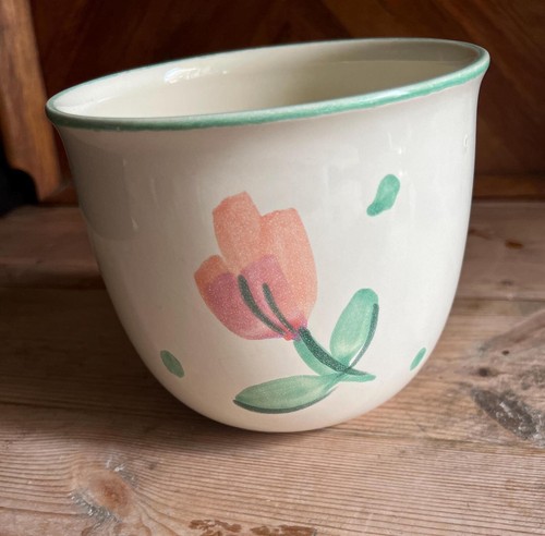 Vintage floral plant pot - plant,