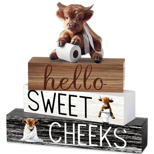 Pcs highland cow decor set - 4,