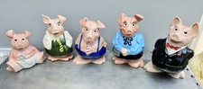 Nat West Pigs Full Set of 5 Piggy Banks by Wade With Original Stoppers