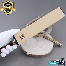 Paddle Leather Strop Straight Razor Classic Sharpening Edge 4 Sided Wood Handle