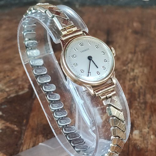 9ct gold tissot ladies watch - ladies,