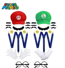 Game Marios Bros Luigi Adult Hat Cap Costume Cosplay Halloween Baseball Gift