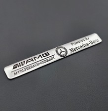 AMG Powered By Mercedes Benz Silver Emblem Self Adhesive Badge Styling Sticker