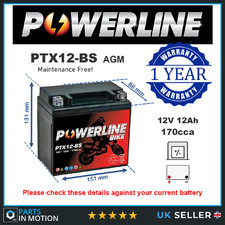 PTX12-BS Powerline AGM