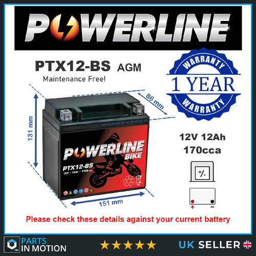 Ptx12 powerline agm - ptx12-bs,