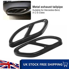 2Pc Black Exhaust Pipe Tip