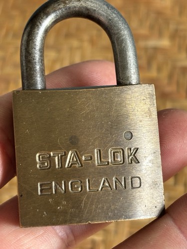 Vintage sta lok brass padlock - brass,