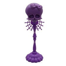 Monster High Color Me Creepy Design Lab Purple Skullette Skull Wig Stand Holder