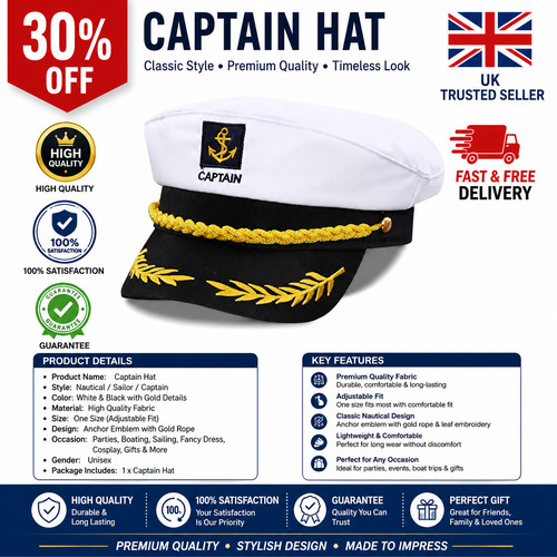 Navy captain hat skipper - hat, yacht