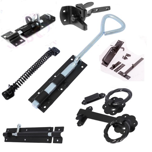 Black garden gate - black, latch