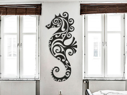 Seahorse wall art coastal - wall, |
