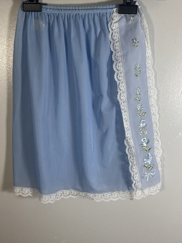 Vintage blue nylon half slip - nylon,