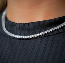 SWAROVSKI DELUXE WHITE CRYSTAL RHODIUM PLATED TENNIS NECKLACE 5494605  45CM