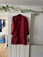 Red Kurta with White Pyjama