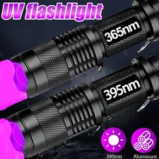 UV Flashlight LED Ultraviolet Torch 395/365Nm Zoomable Pet Stain Detector Tool