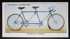 TOURING TANDEM BICYCLE   Vintage 1930's Illustrated Card
