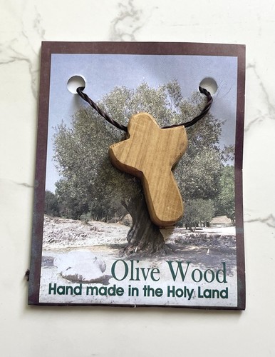 Olive wood holding cross - wood,