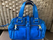 Genuine Mulberry mini Mabel Leather & Suede Handbag in ocean blue