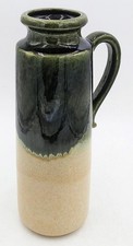 WEST GERMAN VINTAGE SCHEURICH KERAMIK GREEN FAT LAVA POTTERY VASE c1960's