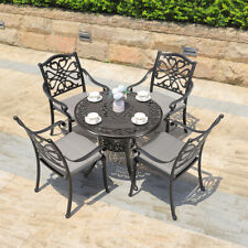 Vintage Bistro Set Cast Aluminium Furniture Outdoor Garden Patio 4 Chairs&Table