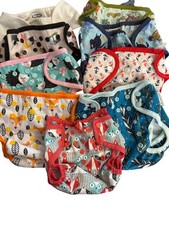 Bundle Of 10 Reusable Diaper Covers Various Prints Brands Adjustable Snap Close