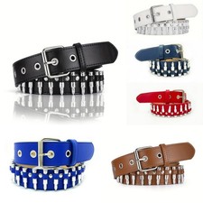 Cross-border fashion bullet belt women's belt men's fashion men's jeans belt
