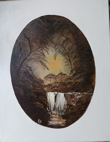 Enchanted falls bob ross - falls.,
