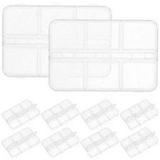  10 Pcs Jewelry Storage Small Bead Organizers Boxes Grids Manicure Supply
