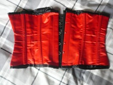 red satin waist corset, new