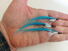 3 x salmon fishing flies Blue  Sunray Shadow size 6 doubles Ref.0998